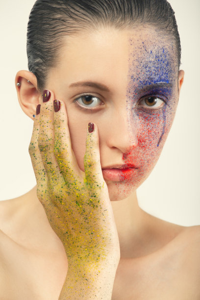 创造性的五彩缤纷的化妆图片下载