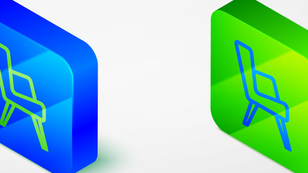 等距线扶手椅图标孤立在灰色上图片下载