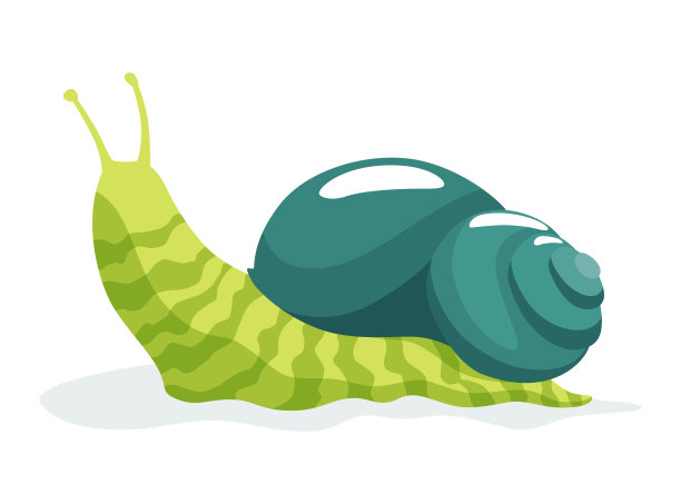 蜗牛爬行。狮子鱼颜色外壳。彩色软体动物性格孤立在卡通风格。五彩蜗牛形状的鼻涕虫为孩子设计或蜗牛速度图片下载