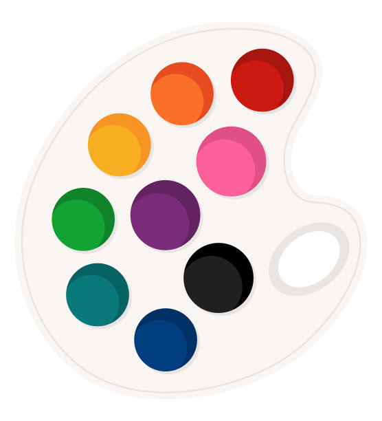 绘画工具卡通插图。为车间设计绘制创意材料。画家艺术设备。艺术用品的艺术装饰元素图片下载