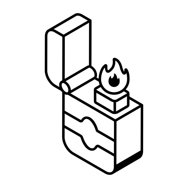 打火机图标设计的轮廓风格图片下载