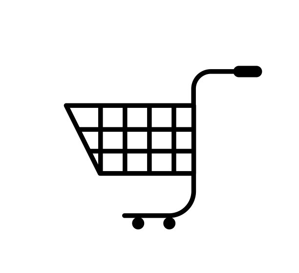 矢量购物车图标或标志。平面设计插图与孤立的白色背景图片下载