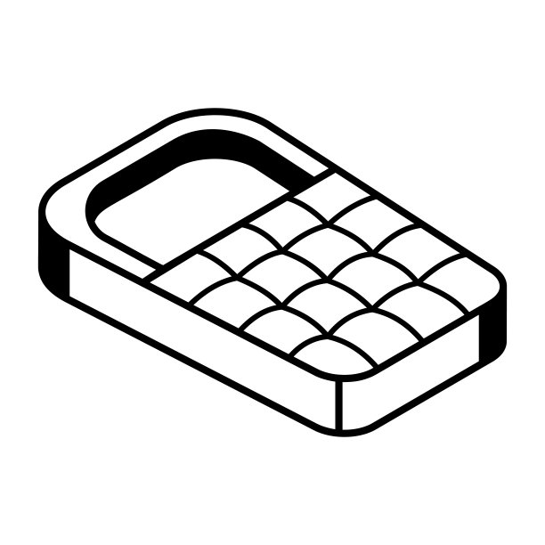 睡袋的现代轮廓图标向量图片下载