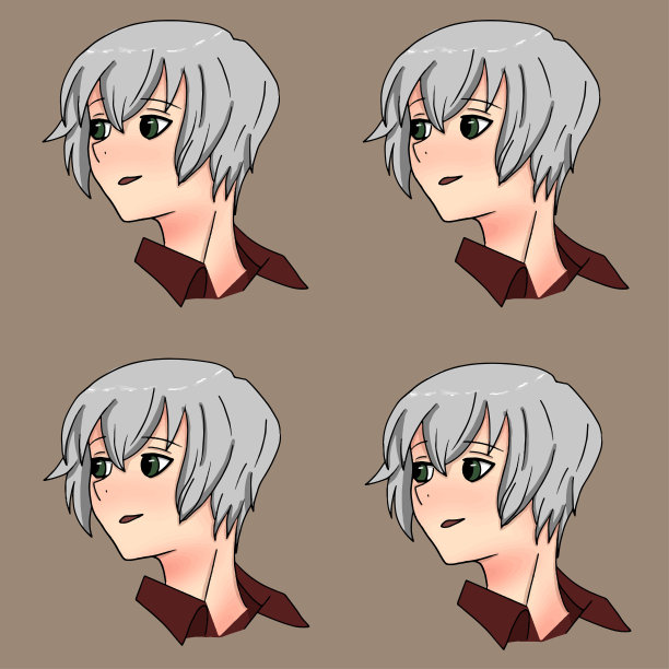 动漫人与他们的半身像绘制在动漫风格的插图图片下载