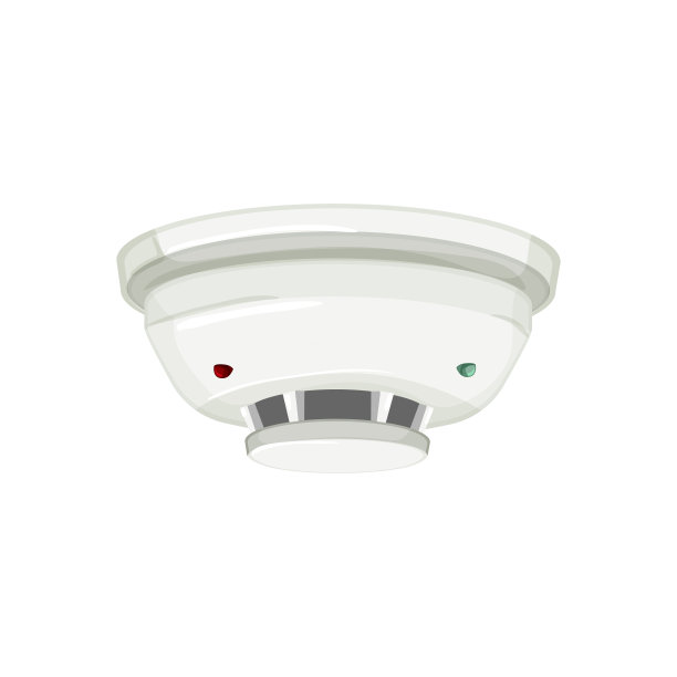 火灾烟雾探测器卡通矢量插图图片下载