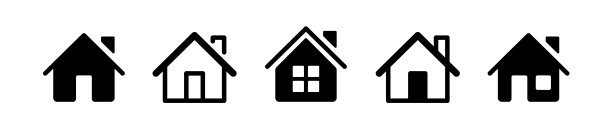 房子设置图标。应用程序和网站的网站主页图标。简单的单色房子图标设置。Home sign in circle或主页图标。矢量图图片下载