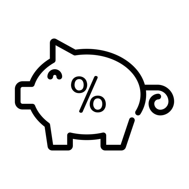 插图向量图形的小猪银行图标图片下载