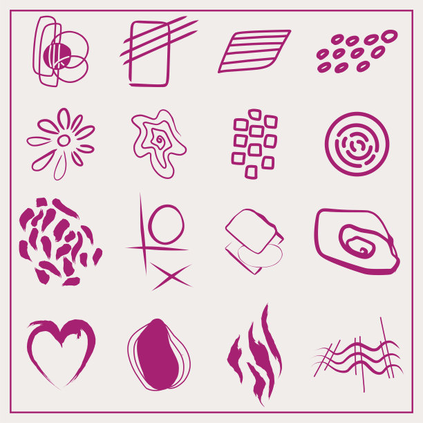 一套手绘元素在涂鸦风格图片下载