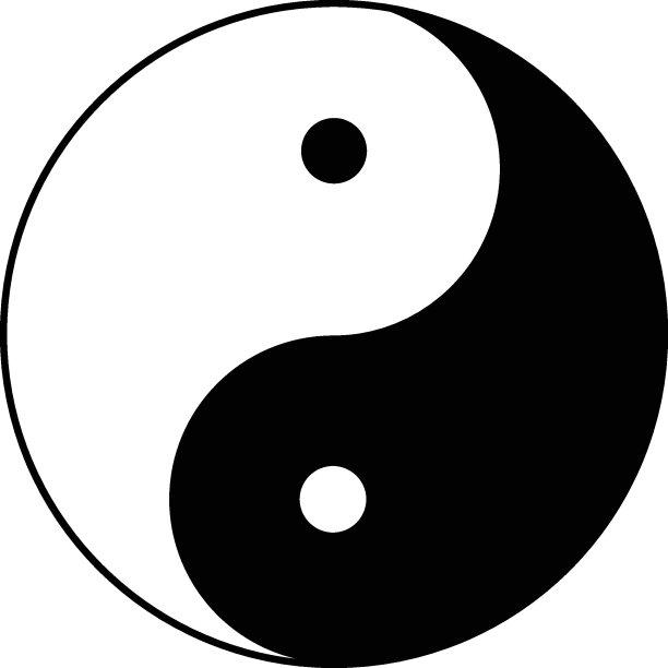 黑白阴阳符号矢量文件，EPS 10。图片下载