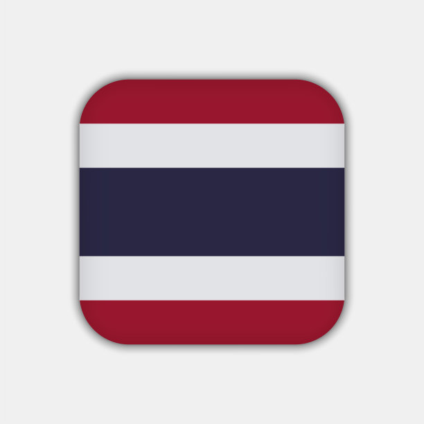 泰国国旗，官方颜色。矢量插图。图片下载