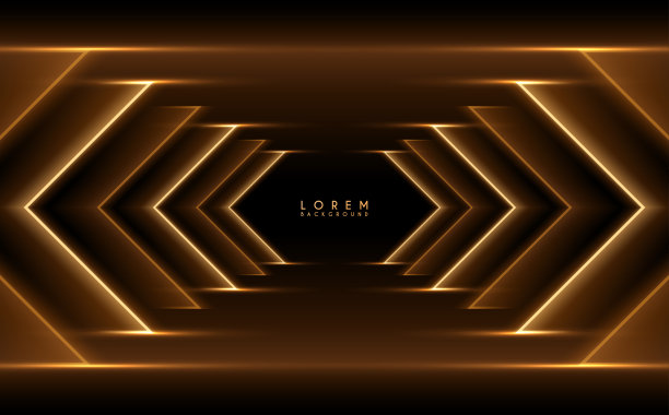 抽象金色光线在黑色背景图片下载