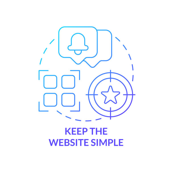 保持网站简洁的蓝色渐变概念图标图片下载