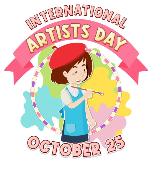国际艺术家日旗帜设计图片下载