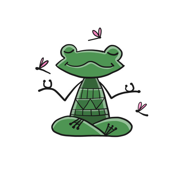 瑜伽蛙冥想在莲花姿势孤立上图片下载