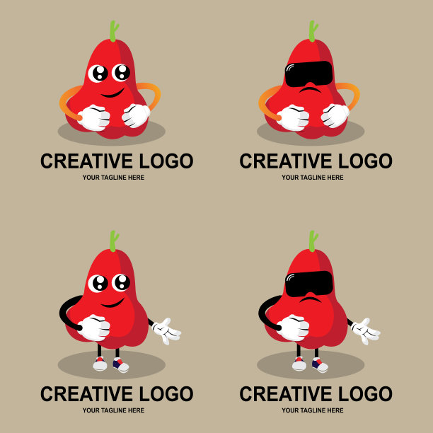 简单的红色卡通番石榴水果图标标志图片下载