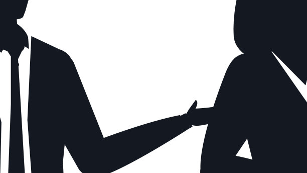 商务情侣优雅的头像剪影图片下载