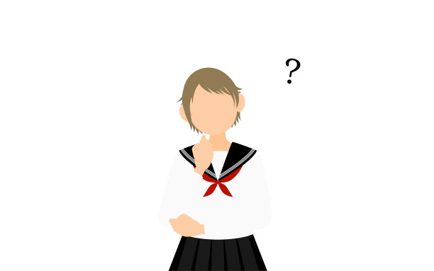 穿着白色学校水手服的女孩，有疑问图片下载