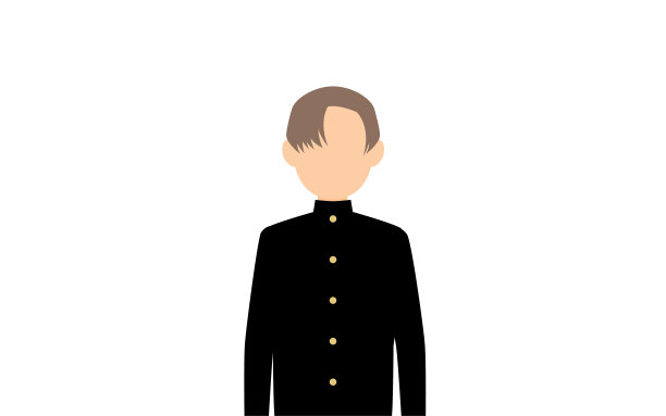 男生穿着校服，站直了图片下载