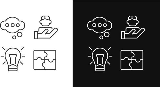 团队像素完美线性图标设置为黑暗图片下载