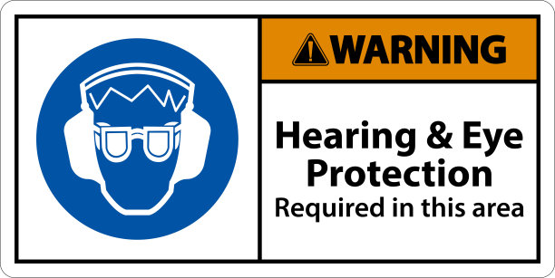 白底警告聆讯及护眼标志图片下载