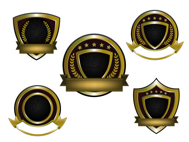 金色标志模板集。这是胜利者的概念图片下载