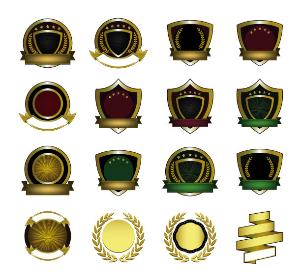 金色标志模板套装图片下载