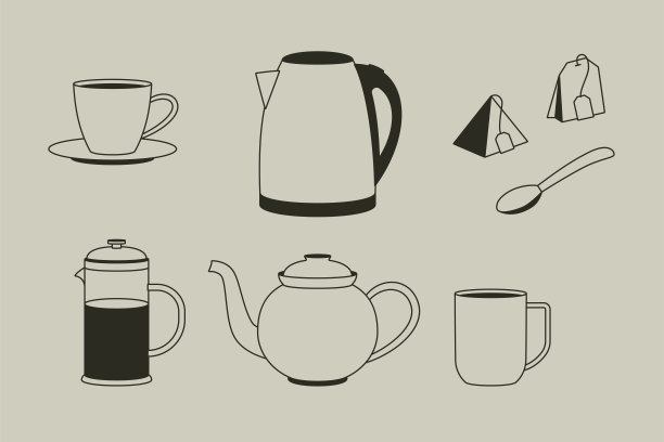 壶，啤酒，茶壶，马克杯和杯子。集电器图片下载