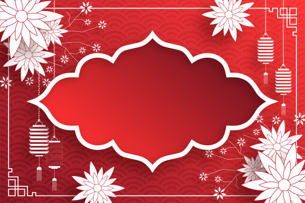 带有东方亚洲元素的中国框架图片下载