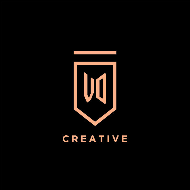 Vd字母首字母与盾标志设计图标图片下载