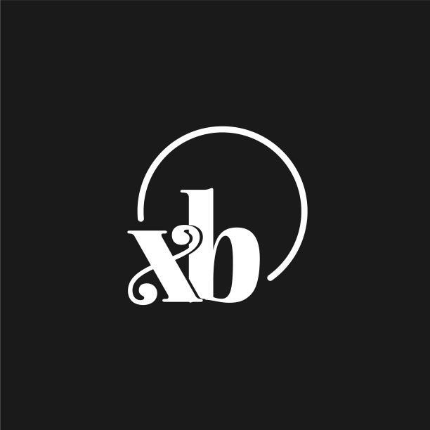 Xb标志首字母字母组合与圆形线条图片下载