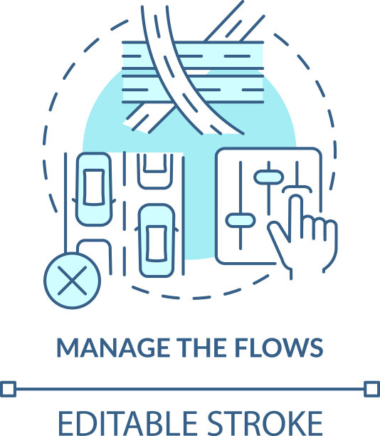 管理流程蓝绿色概念图标图片下载