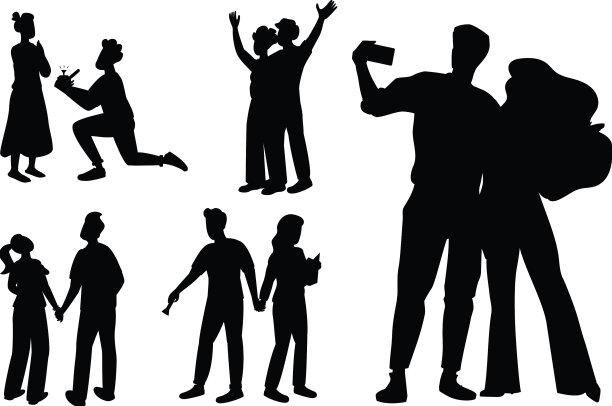 在咖啡馆约会情侣角色图片下载