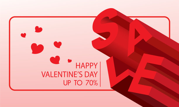 情人节快乐销售横幅设计图片下载