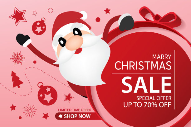 圣诞快乐，新年快乐销售横幅图片下载