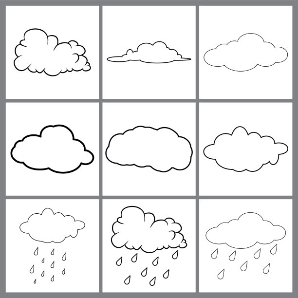 云线艺术集云图标云形状集图片下载