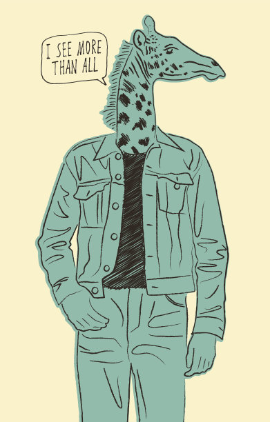 手绘giraffe-man图片下载