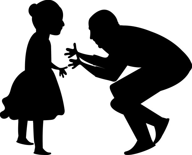 孩子学习走路的剪影图片下载