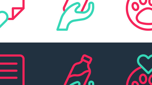 设置线心与动物足迹信封图片下载