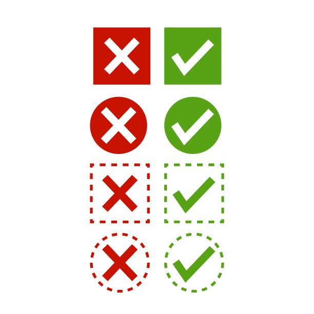 检查和交叉图标图片下载