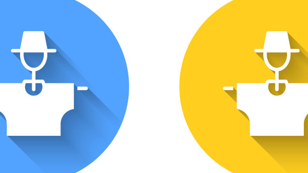 白色稻草人图标孤立与长影子图片下载