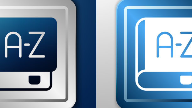 白色翻译书图标孤立在蓝色和图片下载