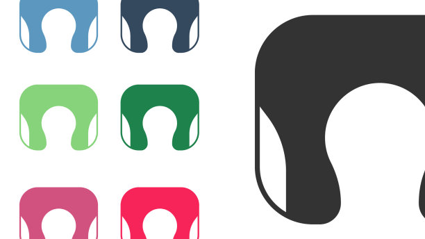 黑色旅行颈枕图标孤立在白色上图片下载