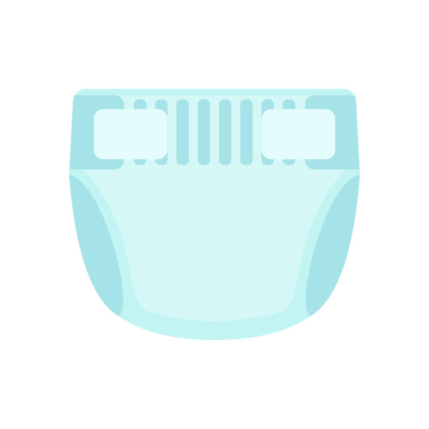 婴儿纸尿裤图标在平面风格孤立在白色图片下载