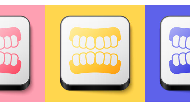 等距假牙模型图标孤立在粉红色上图片下载