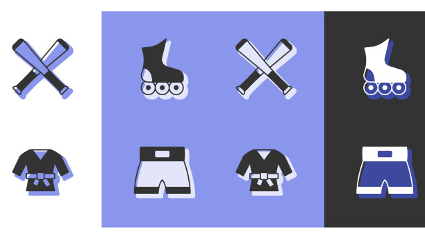 套和服轮滑拳击短和交叉图片下载