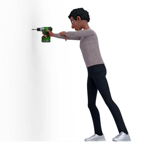 拿着钻头的年轻人图片下载