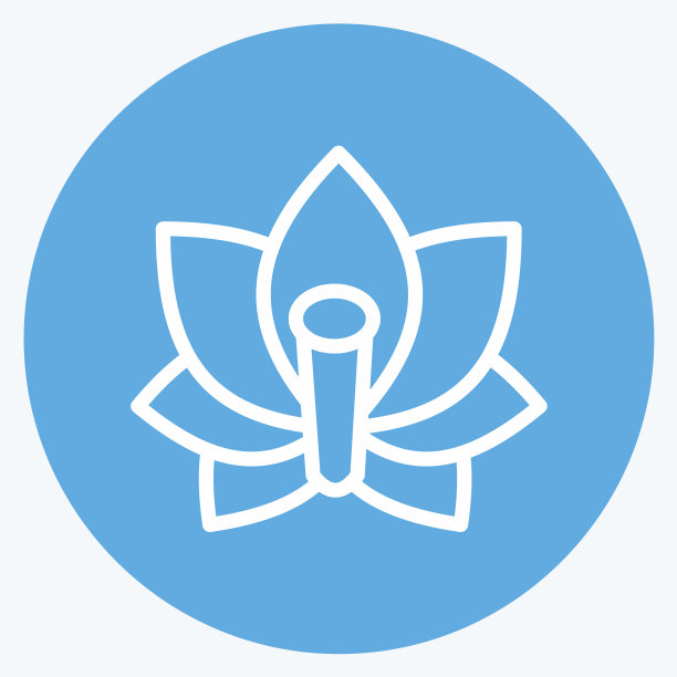 图标莲花适合日本象征蓝色的眼睛图片下载