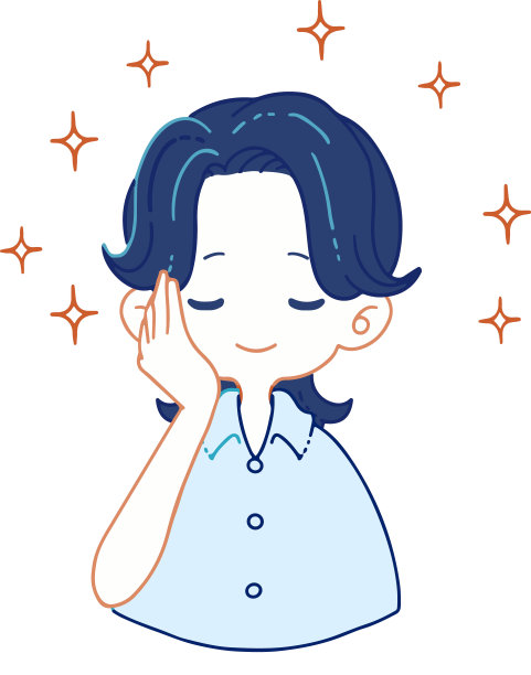 一个人满足于衰老和美丽的皮肤的插图图片下载