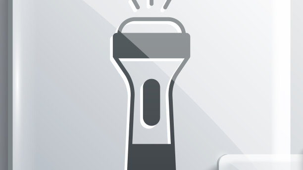 灰色手电筒图标孤立在灰色背景图片下载