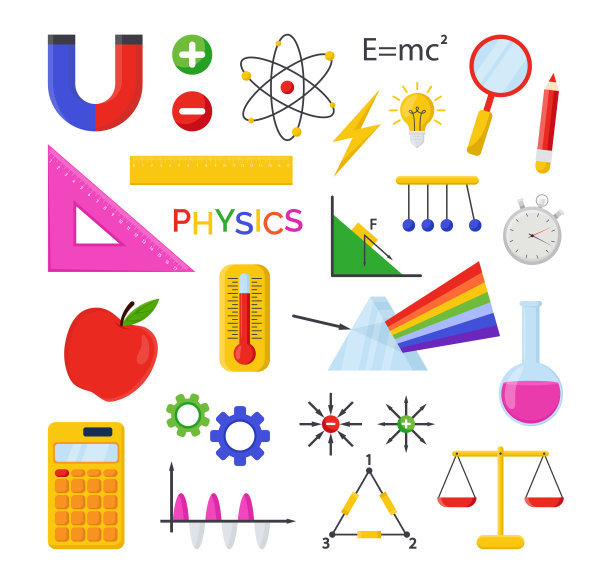 不同的物理符号矢量插图集图片下载